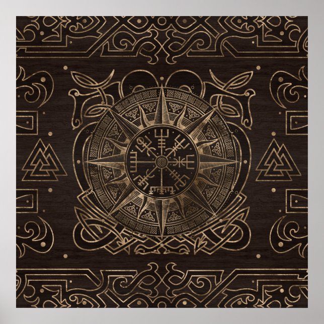 Vegvisir - Viking Compass Ornament Poster (Vorne)