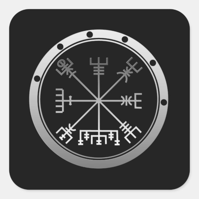 Vegvisir Viking Compass Quadratischer Aufkleber (Vorderseite)