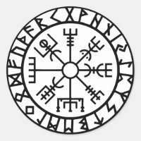 Vegvisir (Viking Compass) Rundaufkleber