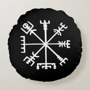 Vegvísir (Viking Compass) Rundes Kissen