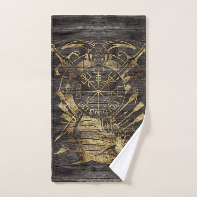 Vegvisir - Viking-Navigations-Kompass Badhandtuch Set (Handtuch)