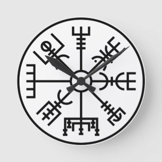 vegvisir Viking Symbol Runde Wanduhr