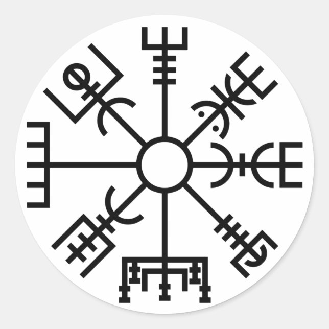 vegvisir Viking Symbol Runder Aufkleber (Vorderseite)