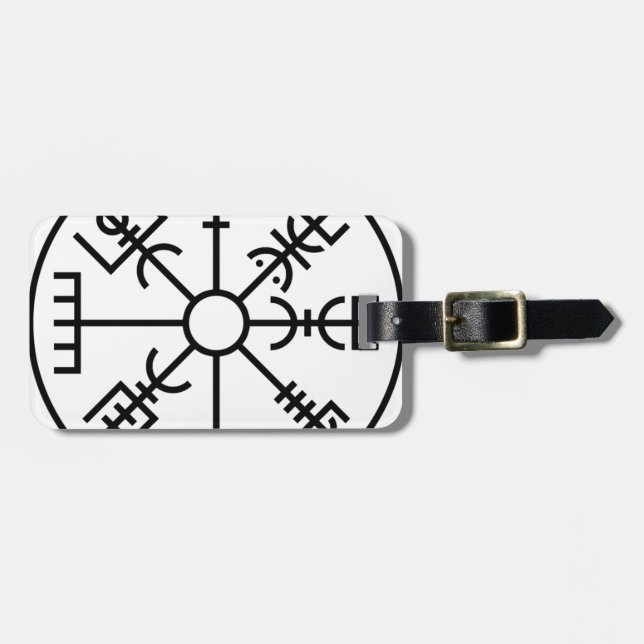 vegvisir Viking-Symbol-Skandinavier-Schild Odin Gepäckanhänger (Vorderseite horizontal)