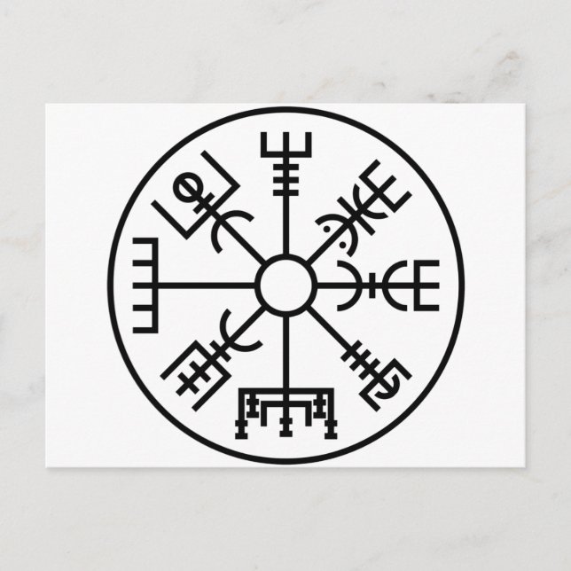vegvisir Viking-Symbol-Skandinavier-Schild Odin Postkarte (Vorderseite)