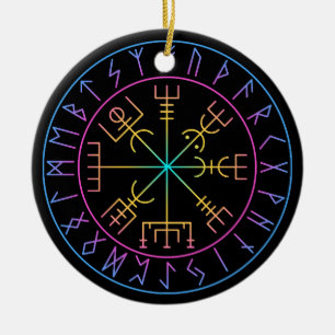 Vegvisir Wikinger-Kompass-Symbol-Design Keramik Ornament