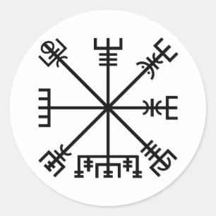 Vegvisir Wikinger Symbol Runder Aufkleber