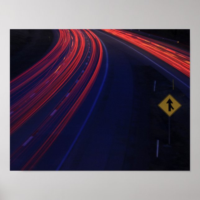 Vehicle Traffic Tail Light Trails Poster (Vorne)