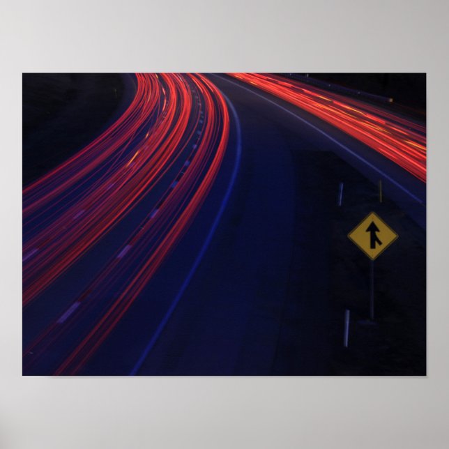 Vehicle Traffic Tail Light Trails Poster (Vorne)