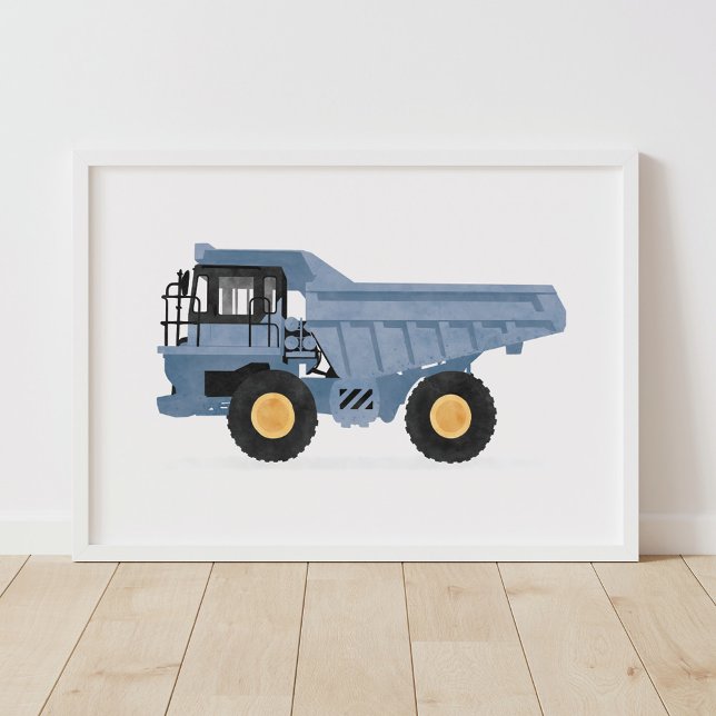 Véhicule de construction camion à benne bleue déco (Créateur téléchargé)
