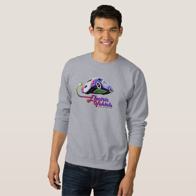 Véhicule électrique futur | Sweatshirt masculin (Devant entier)