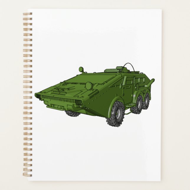 Véhicule militaire blindé vert (Devant)