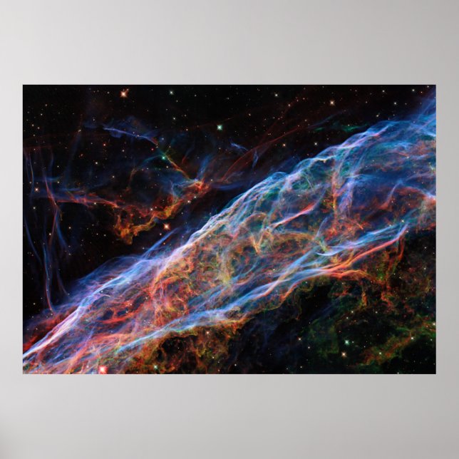 Veil Nebula Supernova Remnants Hubble Telescope Poster (Vorne)