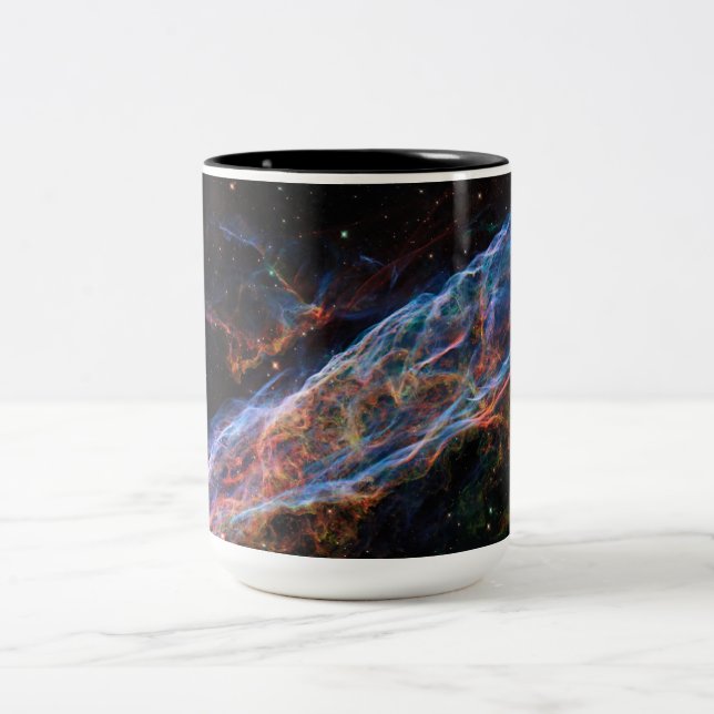 Veil Nebula Supernova Remnants Hubble Telescope Zweifarbige Tasse (Mittel)
