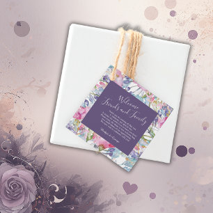 Veilchen-Aquarell-Wildblume Grünzeug Laub Geschenkanhänger