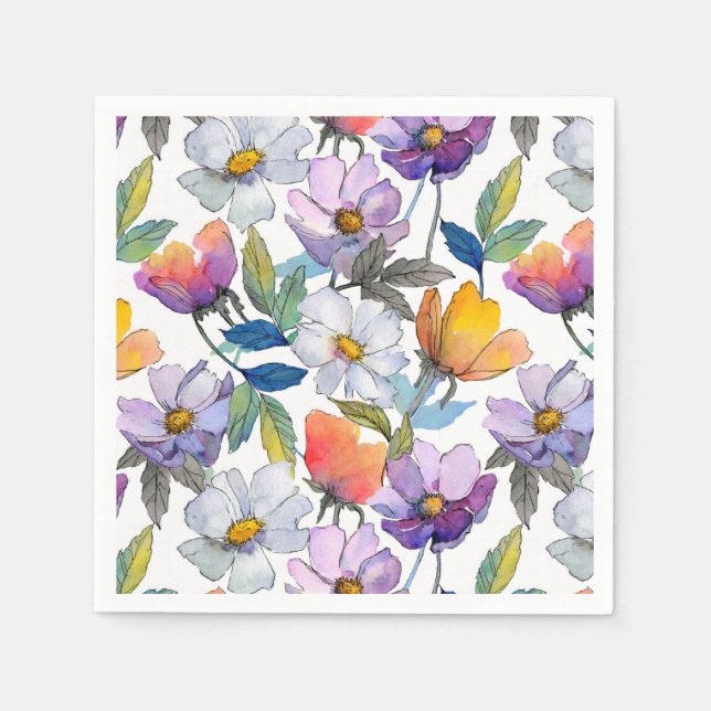 Veilchen-Blumen-Untersetzer Serviette (Vorderseite)