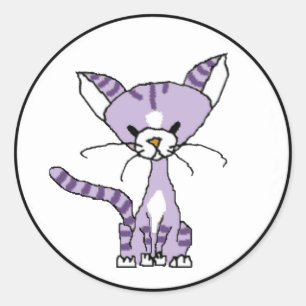 Veilchen der Katzen-Aufkleber (treffen Sie Mews) Runder Aufkleber