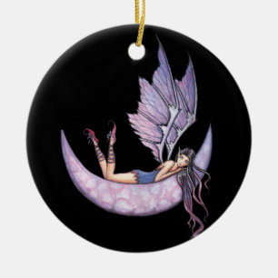 Veilchen-Fee-Ornament Keramikornament