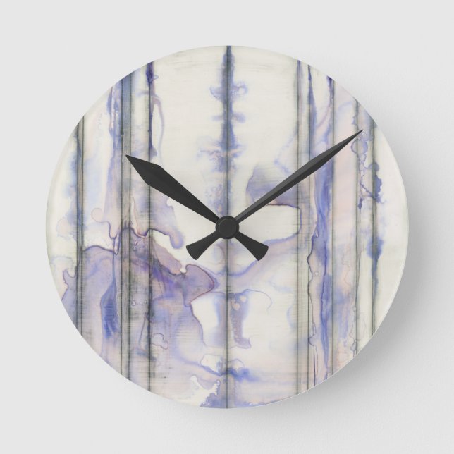 Veilchen-freies Ausdruck-Aquarell Runde Wanduhr (Vorderseite)