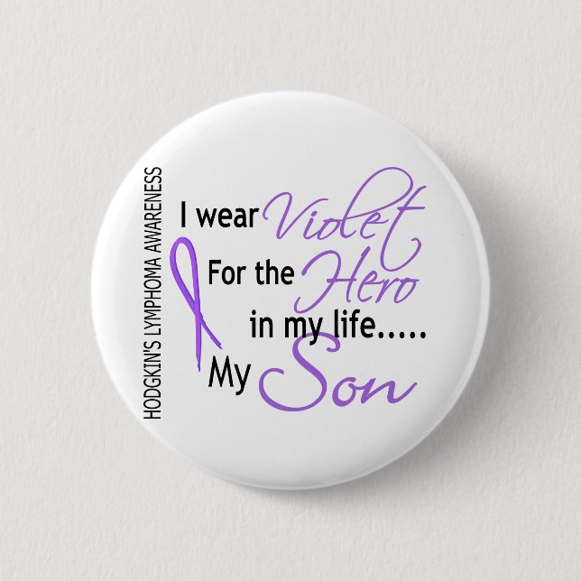 Veilchen für Held 1 Hodgkins Lymphom-Sohn Button (Vorderseite)