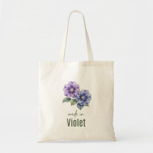 Veilchen-Geburtsblumen-Tasche Februar Wasserfarbe Tragetasche