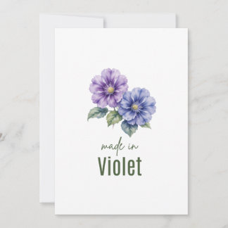 Veilchen-Geburtsmonatsblume Februar Watercolor Einladung