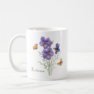 Veilchen-Geburtsmonatsblume Kaffeetasse