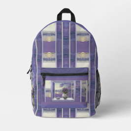 Veilchen in einem Mondglas Bedruckter Rucksack