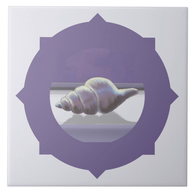 Veilchen in einem Mondglas Fliese (Vorderseite)