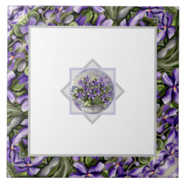 Veilchen in einem Mondglas Fliese