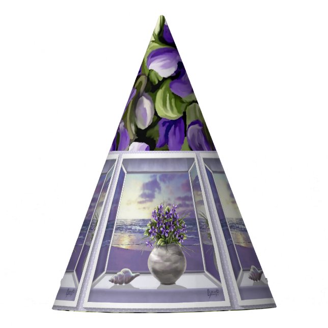 Veilchen in einem Mondglas Partyhütchen (Vorderseite)