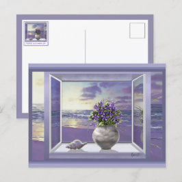 Veilchen in einem Mondglas Postkarte