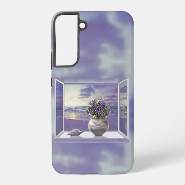Veilchen in einem Mondglas Samsung Galaxy Hülle (Rückseite)