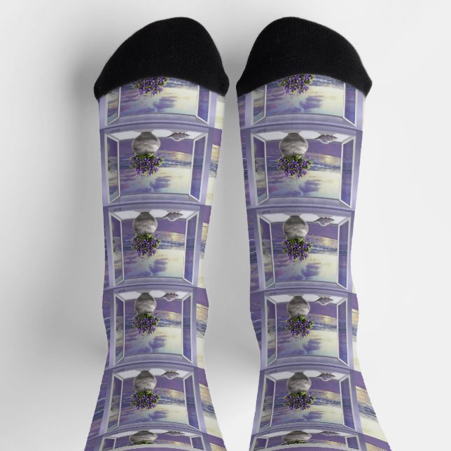 Veilchen in einem Mondglas Socken (Oben)