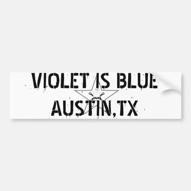 VEILCHEN IST BLAUES AUSTIN, TX AUTOAUFKLEBER (Vorne)