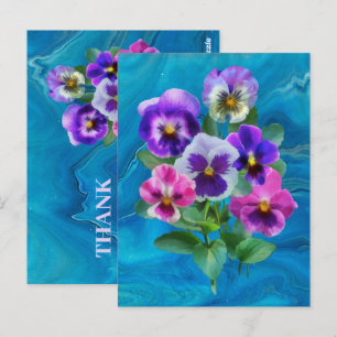 Veilchen-Stiefmütterchen-Blumenstrauß DANKE Postkarte