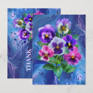 Veilchen-Stiefmütterchen-Blumenstrauß DANKE Postkarte