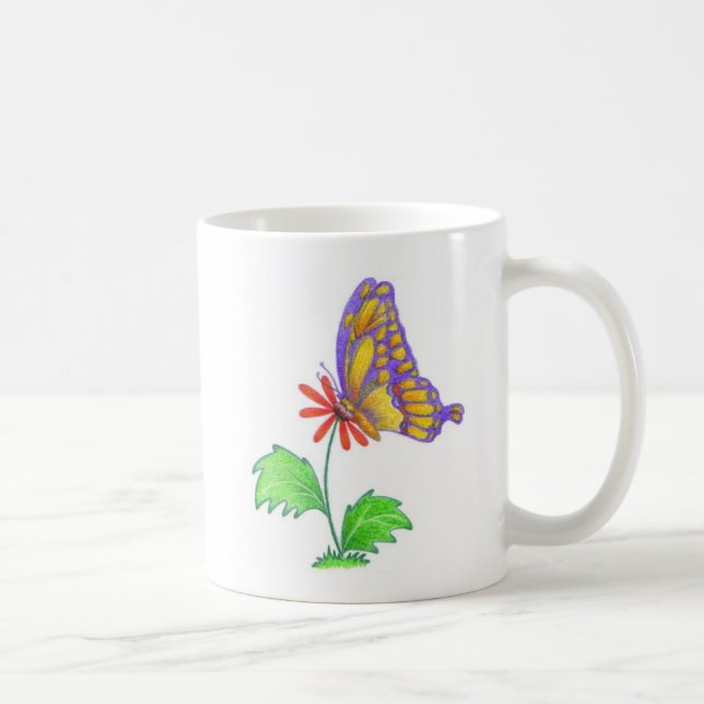 "Veilchen-u. Goldschmetterlings-" Tasse (Rechts)