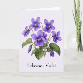 Veilchenblüten-Grußkarte zum Februar Karte