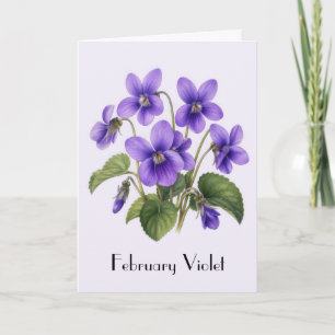Veilchenblüten-Grußkarte zum Februar Karte