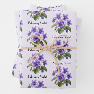 Veilchenblüten im Februar Geschenkpapier Set