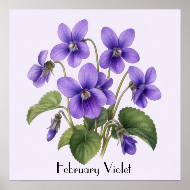 Veilchenblüten im Februar Poster (Vorne)
