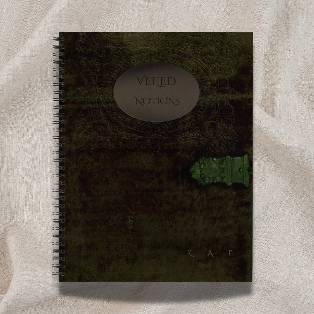 Veiled Notions: Dark Academia Moss Velvet Journal (Créateur téléchargé)