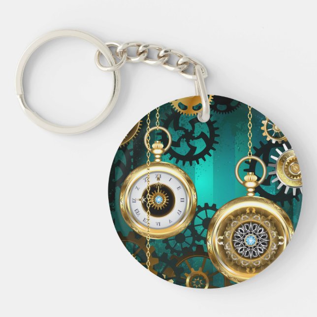 Veille bijoux Steampunk sur un Arrière - plan vert (Devant)