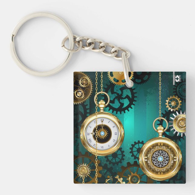 Veille bijoux Steampunk sur un Arrière - plan vert (Devant)