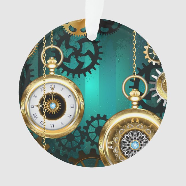 Veille bijoux Steampunk sur un Arrière - plan vert (devant)