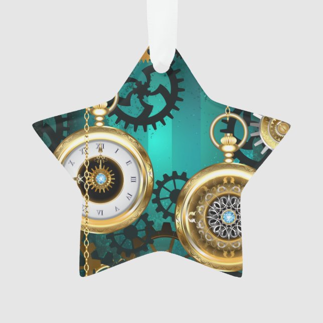 Veille bijoux Steampunk sur un Arrière - plan vert (devant)
