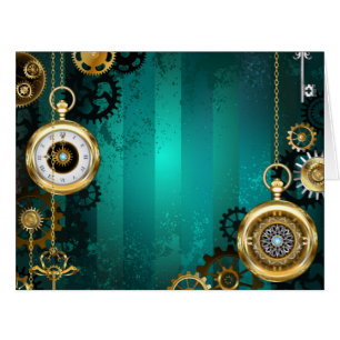 Veille bijoux Steampunk sur un Arrière - plan vert