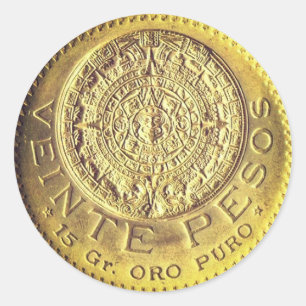 Veinte pesos Mexicanos de oro puro Aufkleber