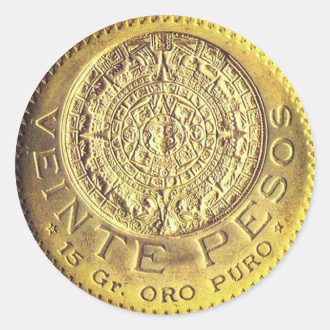 Veinte pesos Mexicanos de oro puro Aufkleber (Vorderseite)